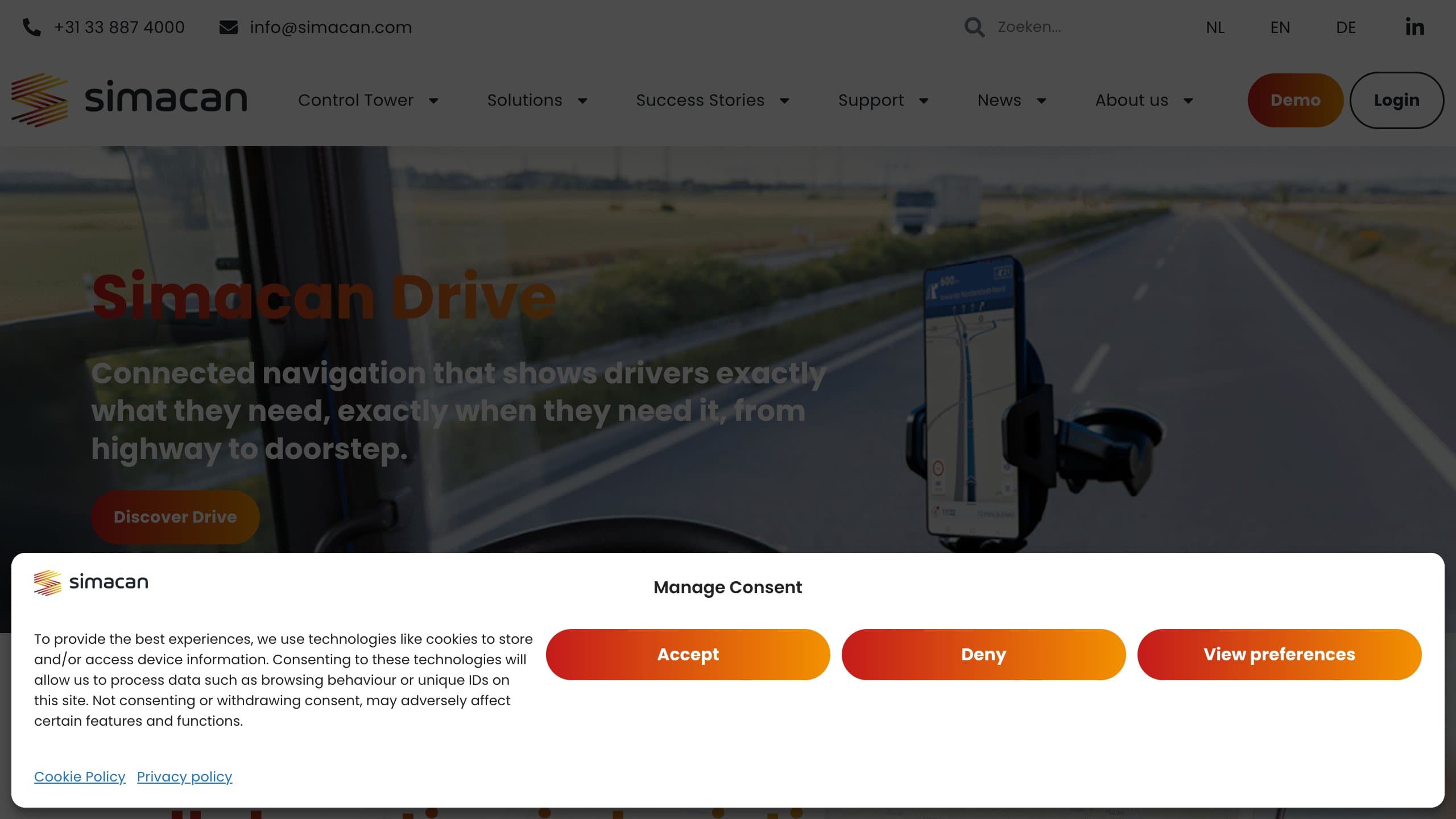 Control Tower dashboard